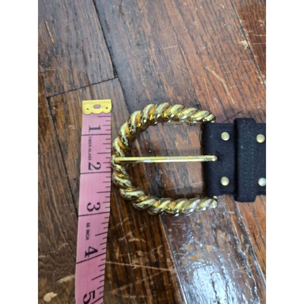 Vintage Black Chunky Bronze Belt - Picture 12 of 14